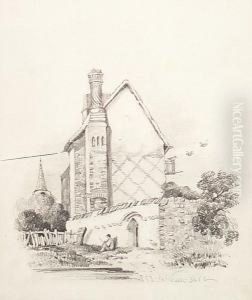Figure Seated Before A House