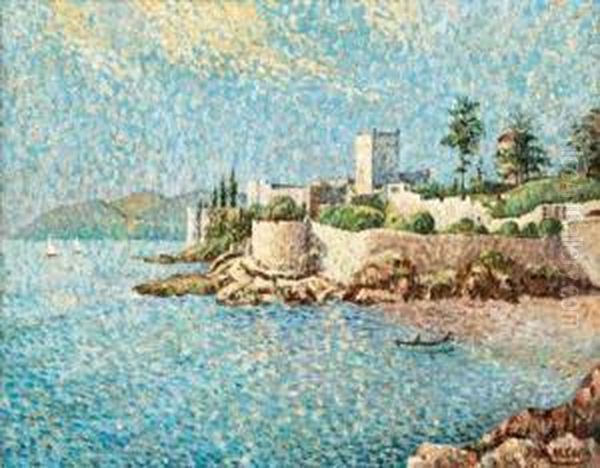 Boats Off A Fortified Town - view 1