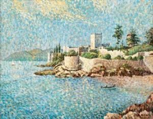 Boats Off A Fortified Town