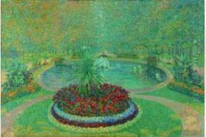 Le Bassin De La Pepiniere, Coin De Jardin A Nancy, 1900 by Auguste Michel Colle