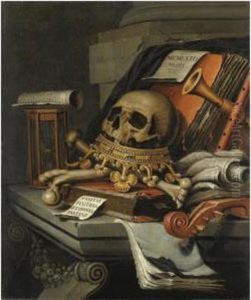 A Vanitas Still Life With A Skull Surmounting A Crown