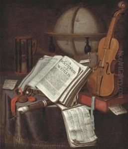 A Vanitas Still-life Of A Globe, Books