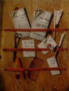 Trompe L'oeil Of A Letter Rack With Papers