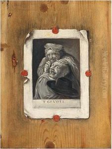A Trompe L'oeil Of A 't Gevoel Print Set On A Panel
