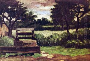 Landscape with wells by Paul Cezanne