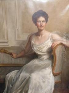 Portrait Ofmary Frances Wilson Three Quarter Length, Seated, Wearing A Whitedress Portrait Ofmary Frances Wilson Three Quarter Length, Seated, Wearing A Whitedress
