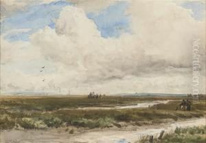 Figures With A Cart In A Landscape