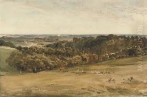 Arundel Castle From The Downs, West Sussex by Thomas Collier