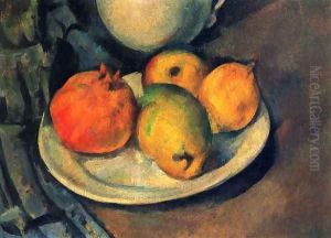 Still life with a magran and pears by Paul Cezanne
