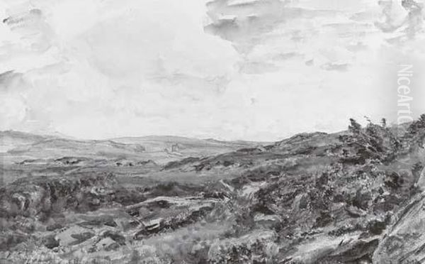 An Extensive Rocky Landscape With Sea Beyond - view 1