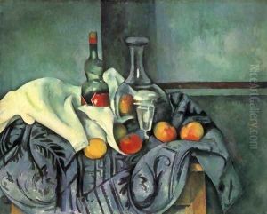 Still life with bottle and jug by Paul Cezanne