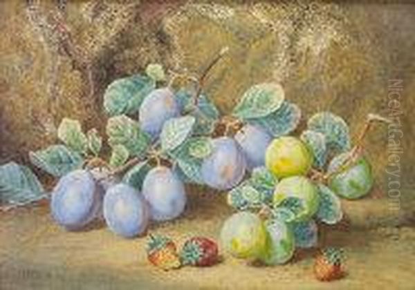 Still Life With Plums And Strawberries - view 1
