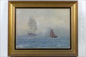 Merimaisema. - Havslandskap. by Alfred Collin