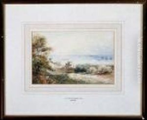 A Mediterranean Coastal Scene With Ships At Anchor In The Distance A Mediterranean Coastal Scene With Ships At Anchor In The Distance