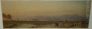 'on The Campagna - Rome, Sunset'
 Signed And Dated 'collingwood Smith R.w.s. 1881', Titled On Label 
Verso, Watercolour Heightened With White And Bodycolour by William Collingwood Smith