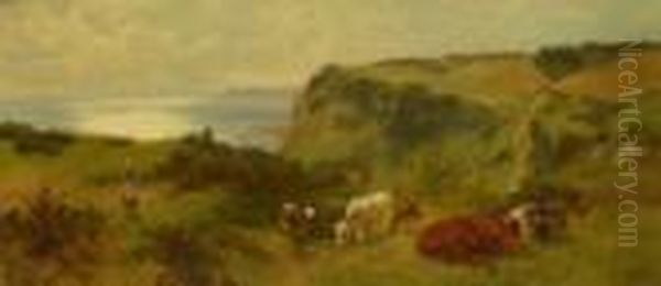 Cattle Grazing On The Cliff Top - view 1