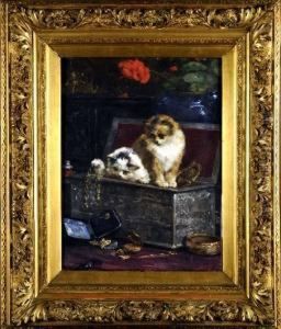 [chatons Jouant Dans Un Coffret Abijoux] by Charles Ii Collins