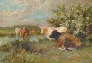 Cattle Watering by Charles Ii Collins