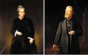 Portrait Of J.g Paton Esq; Portrait Of His Wife by Hugh Collins