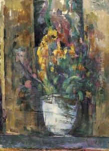 Le vase de fleurs by Paul Cezanne