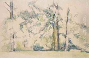 Les grands arbres du Jas de Bouffan by Paul Cezanne