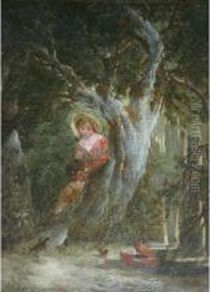 Two Children With A Bird Trap - view 1