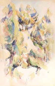 Groupe d'arbres by Paul Cezanne
