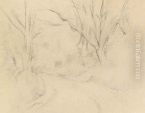 Tournant de route dans un bois by Paul Cezanne