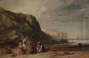 Figures In A Coastal Landscape. by William Collins