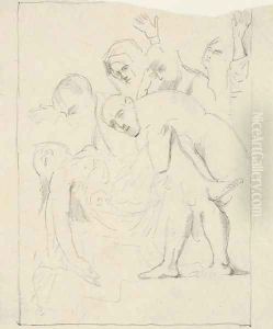 D'apres Caravage Mise au tombeau by Paul Cezanne