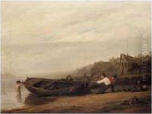 Hauling In The Boat by William Collins