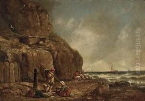 Fisherfolk On A Beach