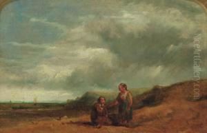 Children Resting On A Beach