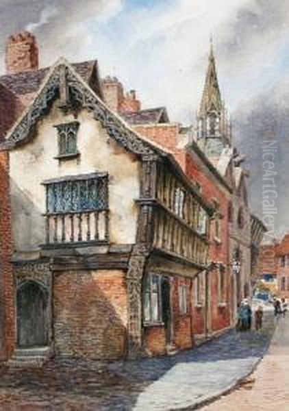 A Street Corner; Figure In A Courtyard - view 1