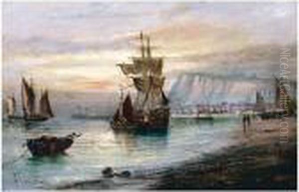 Whitby Harbour At Dawn - view 1
