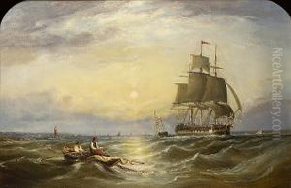 Hauling In The Nets Off An East Coast Light Beacon - view 1