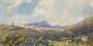 Distant Town, Possibly A View Of Mexico by Samuel Colman