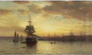 Shipping On The Hudson by Samuel Colman