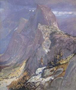 The Half-dome From Glacier Point, Yosemite by Samuel Colman