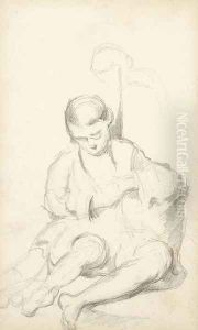 D'apres Bartolome Esteban Murillo Niao espulga ndose by Paul Cezanne