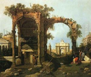 Capriccio Ruins and Classic Buildings 1730s by (Giovanni Antonio Canal) Canaletto