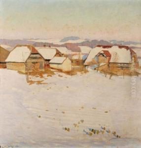Hauser Im Winter by Plinio Colombi