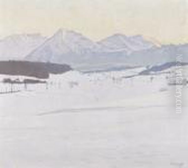 Winterlandschaft Im Bernbiet Mit Niesen - view 1