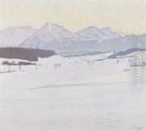 Winterlandschaft Im Bernbiet Mit Niesen by Plinio Colombi