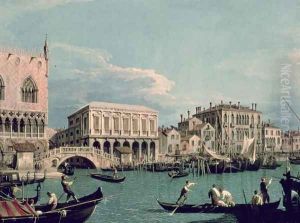 Bridge of Sighs, Venice (La Riva degli Schiavoni) c.1740 by (Giovanni Antonio Canal) Canaletto