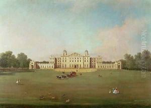Badminton House, Gloucestershire by (Giovanni Antonio Canal) Canaletto