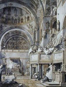 The Choir Singing in St. Mark's Basilica, Venice, 1766 by (Giovanni Antonio Canal) Canaletto