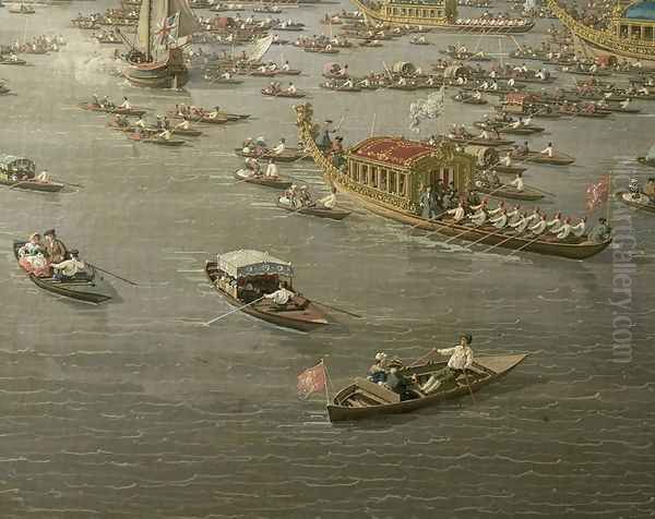 The River Thames with St. Paul's Cathedral on Lord Mayor's Day, detail of rowing boats, c.1747-48 - view 1