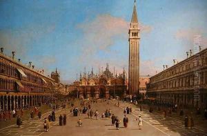Piazza San Marco looking towards the Basilica di San Marco by (Giovanni Antonio Canal) Canaletto