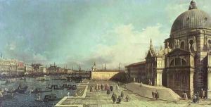 The entrance to the Grand Canal, Venice with the Church of Santa Maria della Salute by (Giovanni Antonio Canal) Canaletto